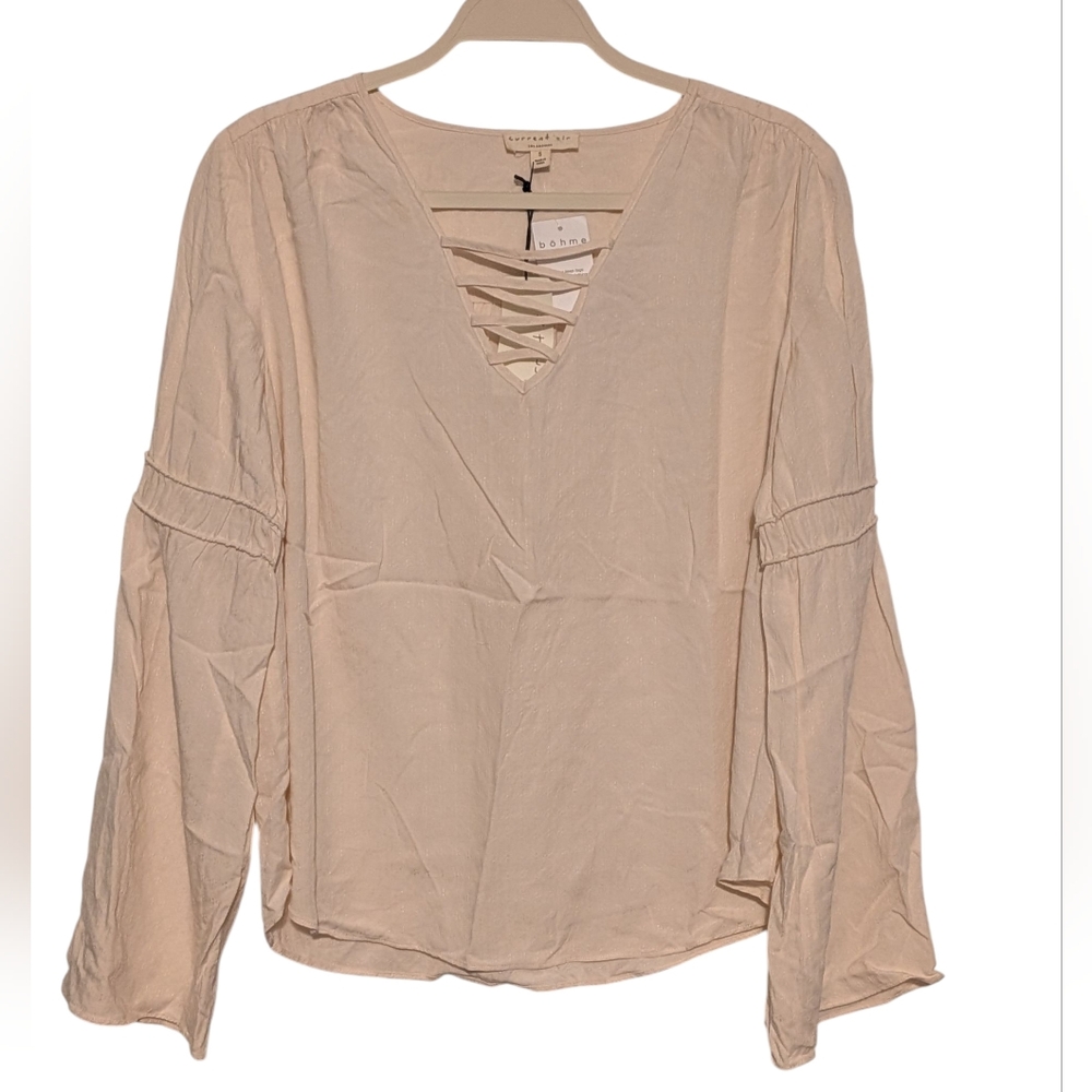 NWT Current Air Cream Boho Blouse